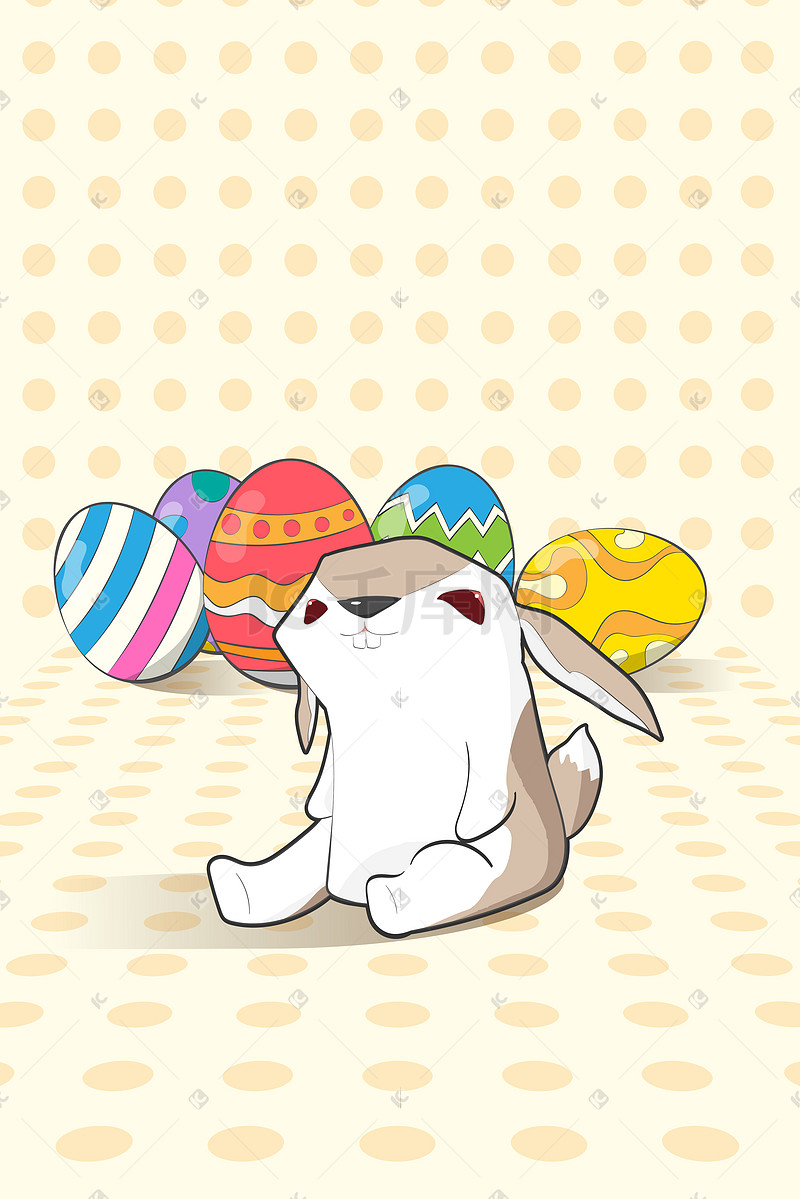 复活节兔子彩蛋海报背景图图片