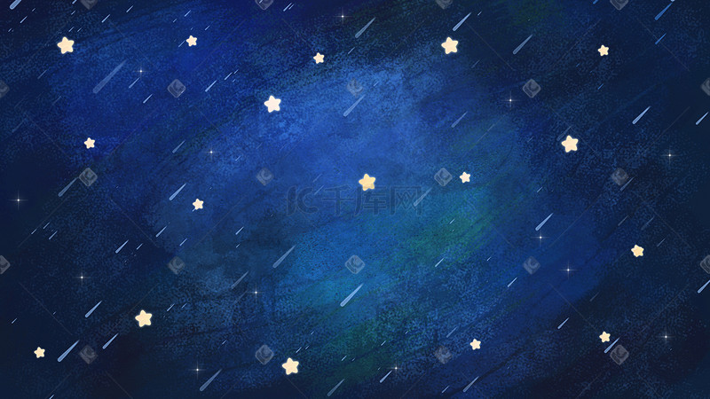 唯美治愈夜晚星空星星天空蓝色背景图片