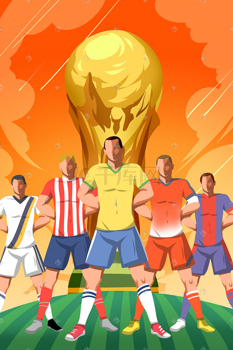 卡通手绘风亚洲杯世界足球日配图欧洲杯图片