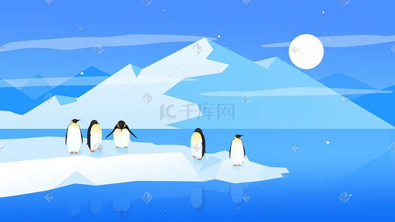 扁平渐变保护环境保护野生动物保护企鹅图片