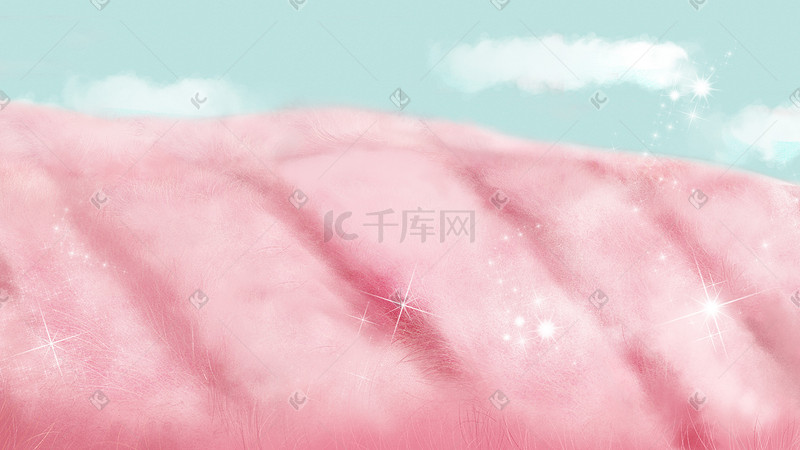 粉色系梦幻唯美粉黛草天空云朵背景图片