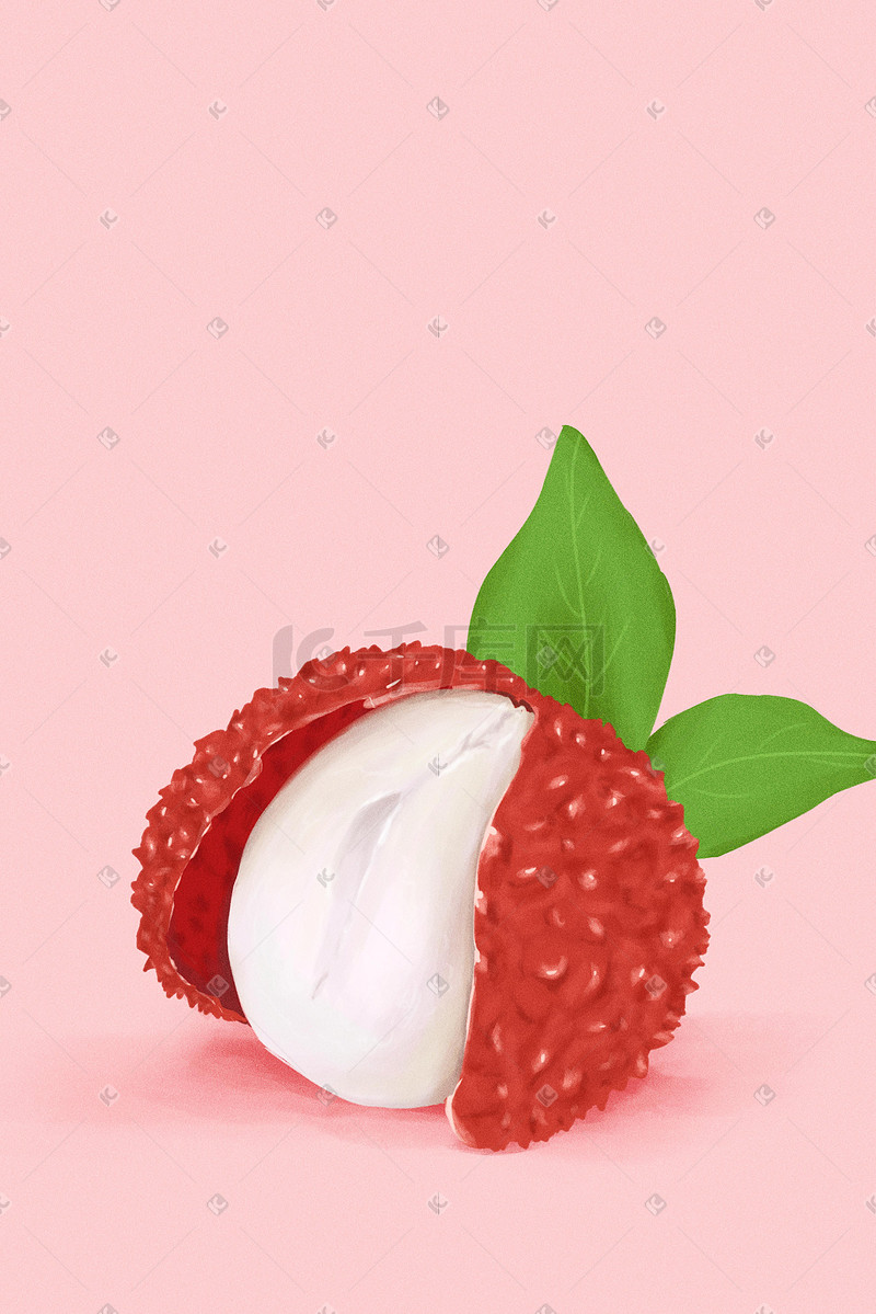 夏日草莓爆开清爽插画图片