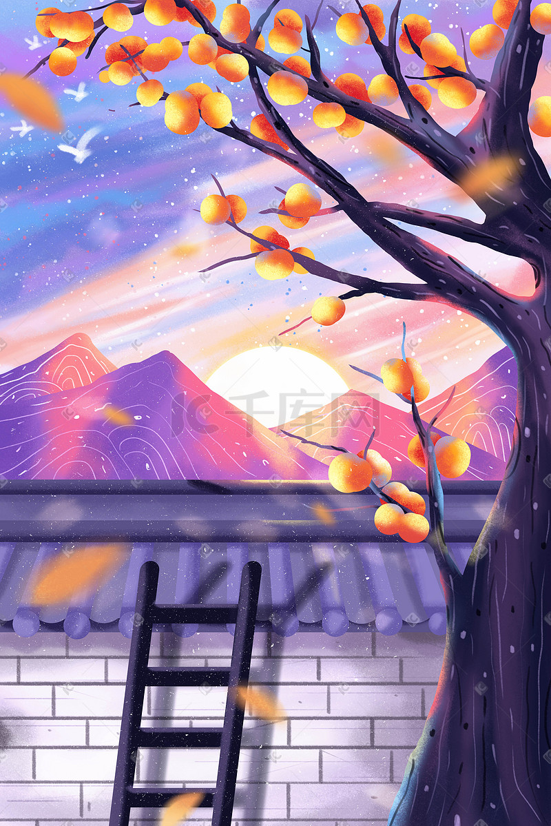 秋天秋景紫色唯美风景图片