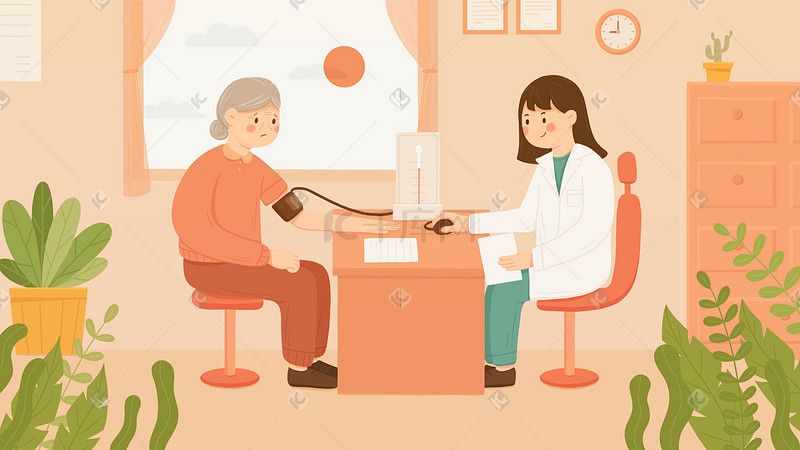 医疗健康高血压医院医生治疗中老年人检查图片