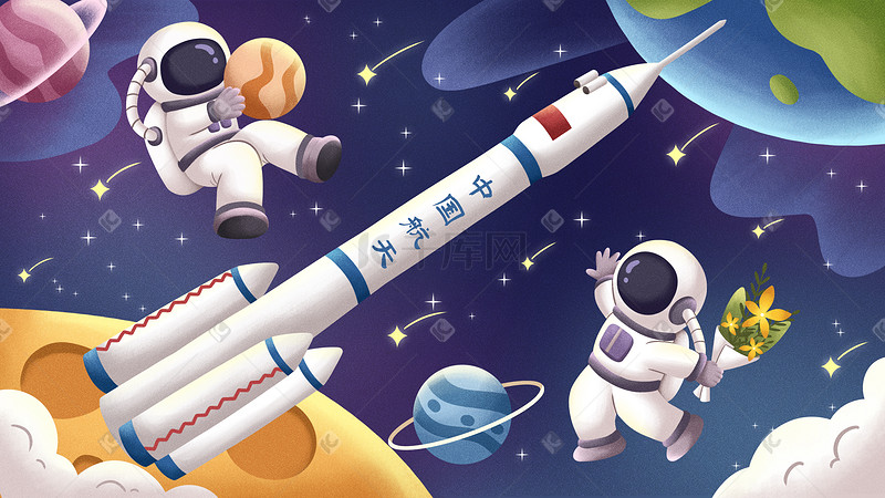 欢迎神舟十三回家中国航天宇航员宇宙星球图片