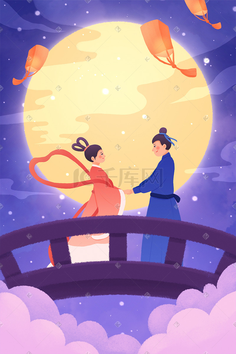 七夕中国传统情人节牛郎织女相会浪漫唯美图片
