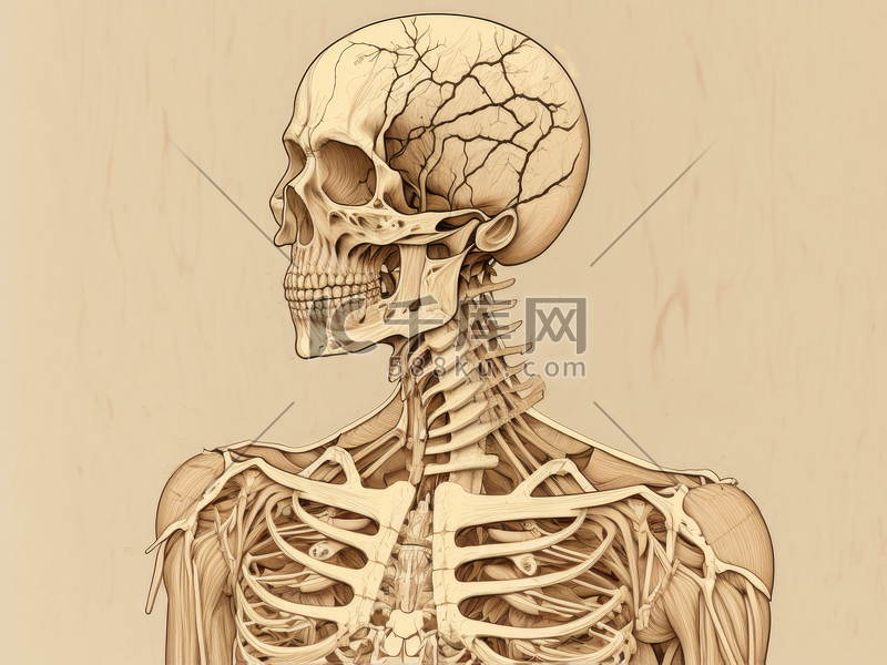 人体骨骼解剖插图图片