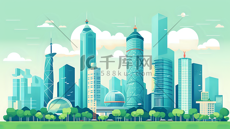 深圳城市建筑插画图片