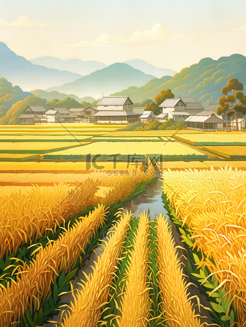 金黄色的稻田丰收白露节气17图片