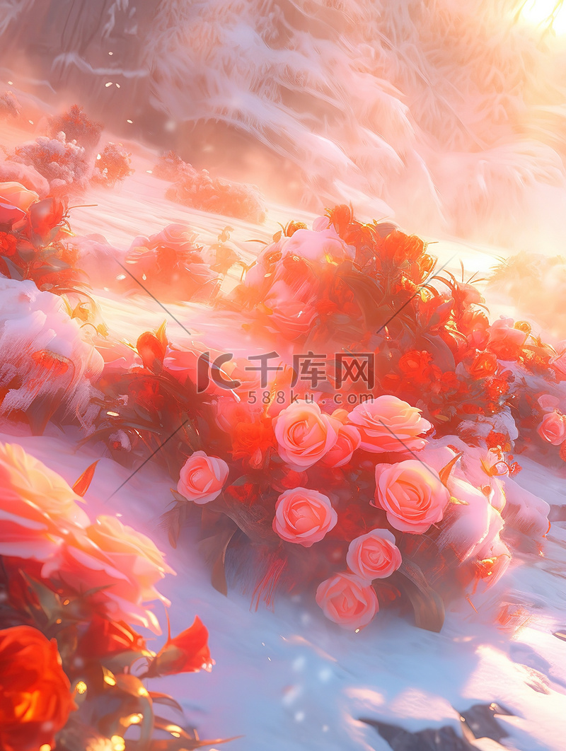 梦幻唯美的冰山玫瑰2图片