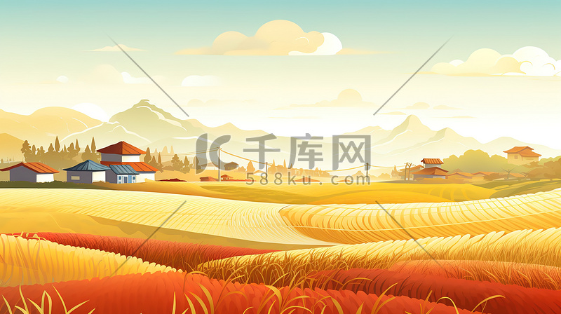 秋收稻田忙碌的农民19图片
