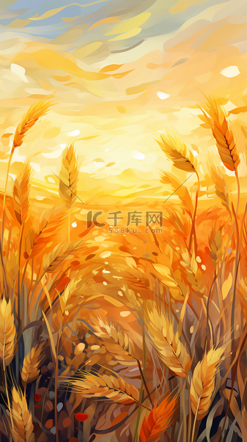 金秋十月金色麦田丰收的季节图片