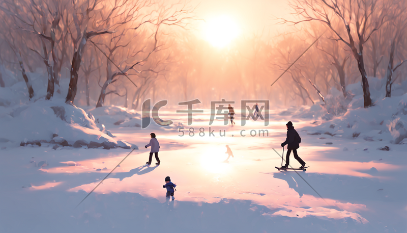 冬天冰雪运动滑雪公园自然户外阳光图片