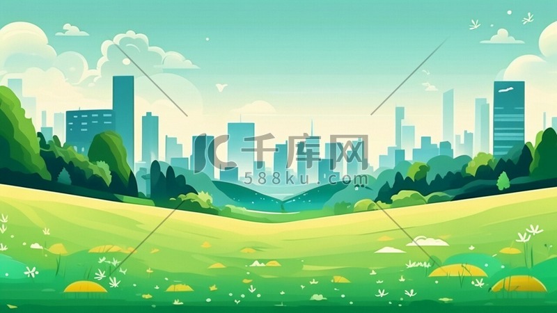 绿色简约草地城市保护环境背景图素材图片