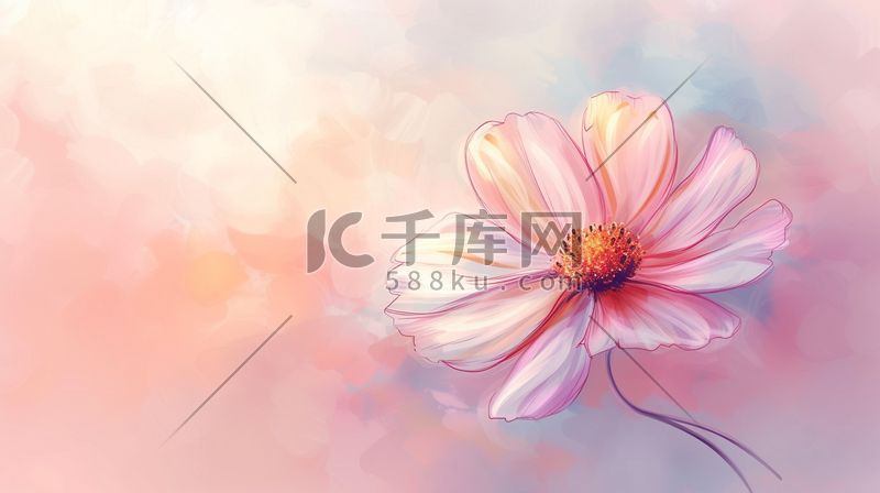 简约唯美女神节花朵花束的插画10图片