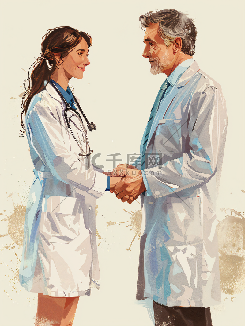 医生和患者握手图片