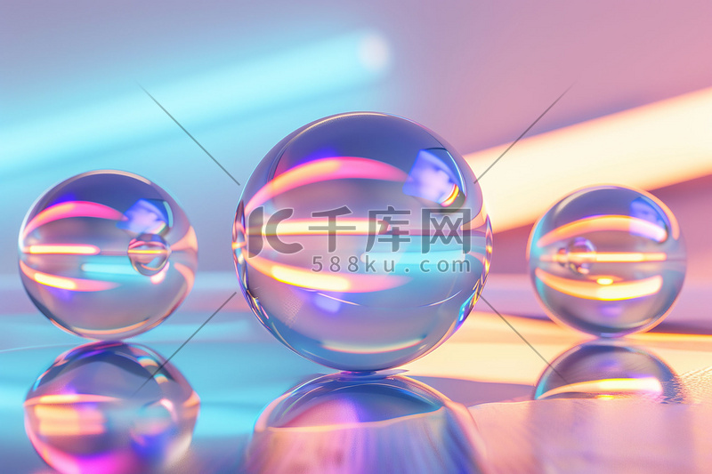 玻璃珠透明光效质感合成创意素材背景图片