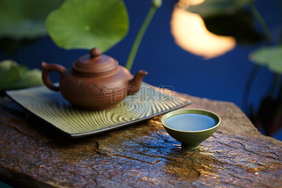 荷花茶壶背景图片-荷花茶壶背景素材图片-千库网