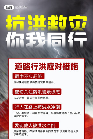 抗洪救灾郑州加油暴雨预警摄影图海报