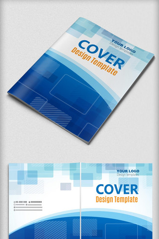 企业招商广告海报模板_蓝色科技画册封面设计