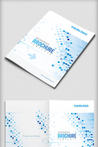 企业画册封面蓝色海报模板_蓝色时尚大气企业画册封面设计
