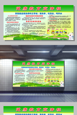 肠道设计海报模板_2017健康宣传栏展板设计