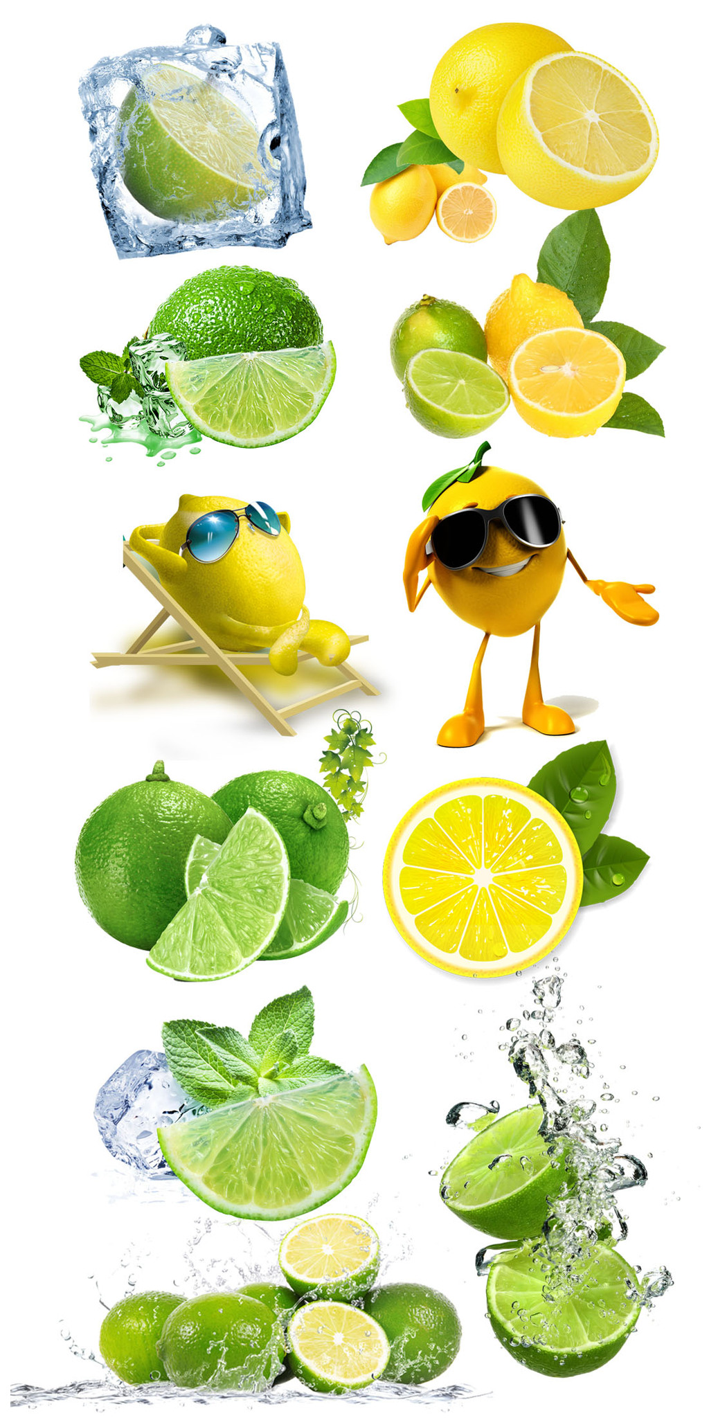 清新柠檬柠檬卡通促销素材图片