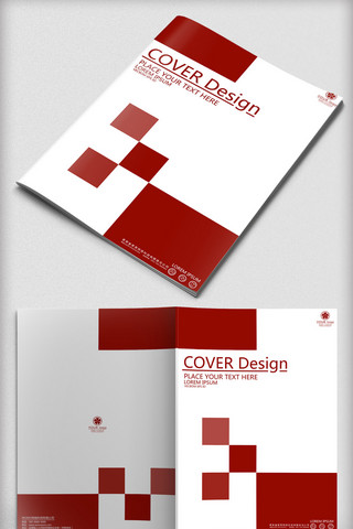 vi手册封面模板海报模板_红色简洁企业画册封面设计模板