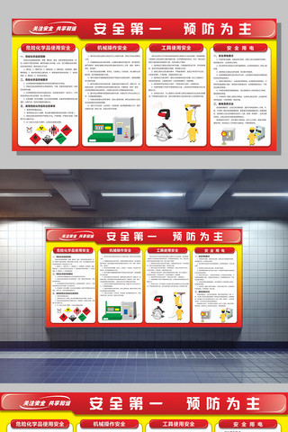 使用工具海报模板_红色安全生产宣传栏展板