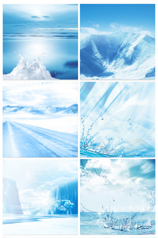 图片冬季海报模板_白色冬季雪景雪山主图直通车背景