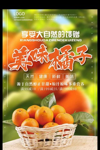 橘子海报海报模板_2017享受自然美味橘子海报
