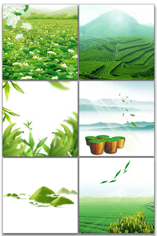 绿山海报模板_淘宝茶叶花茶绿茶茶山背景图