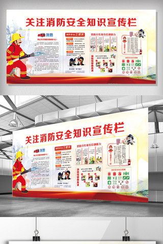 2017年红色消防安全宣传展板