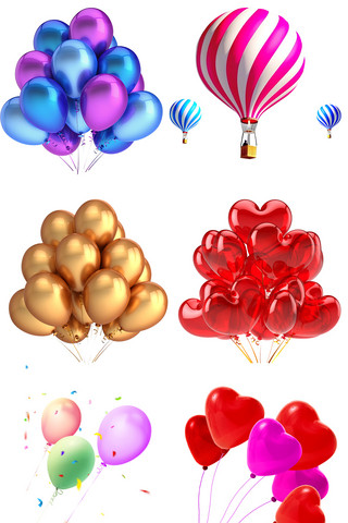 心形红色海报模板_淘宝天猫促销活动气球素材集合