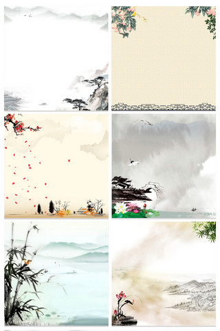 古典中国风背景海报模板_中国风山水直通车主图背景