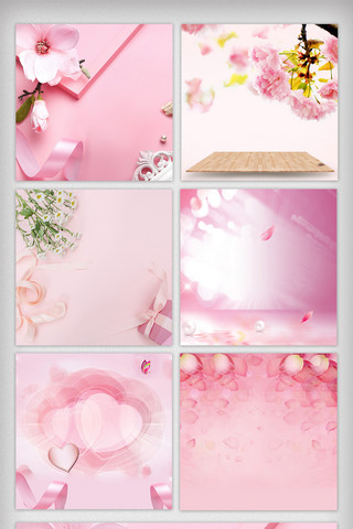 漂浮玫瑰花瓣海报模板_淘宝天猫情人节直通车背景粉色主图模板