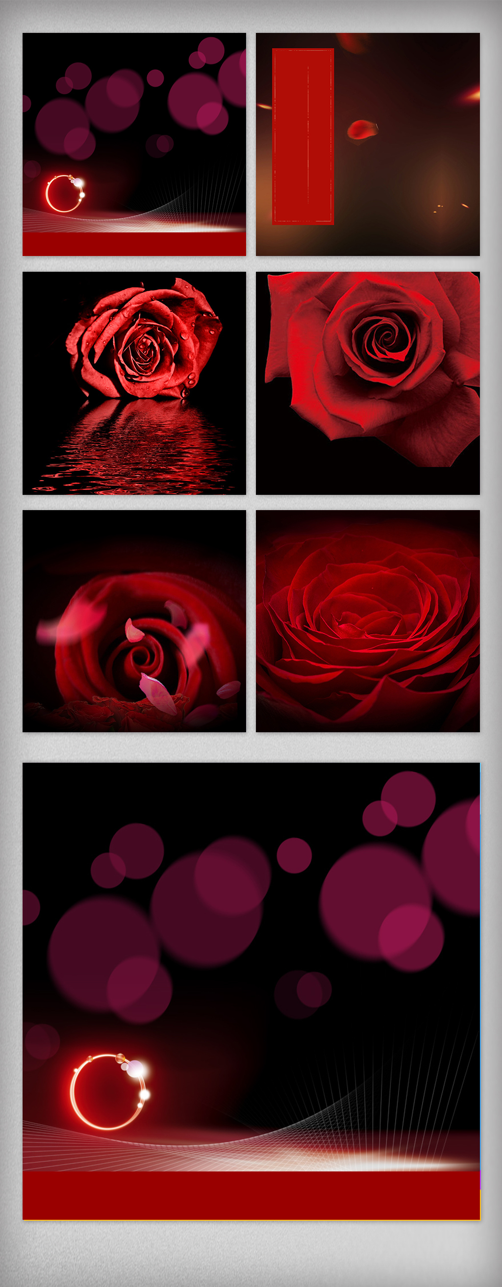 红色情人节玫瑰花主图背景图片