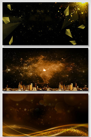 地球科技背景图海报模板_酷黑金色创意展板背景图