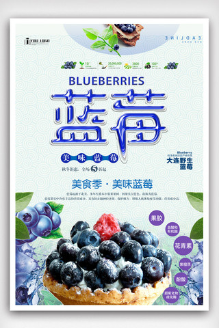 新鲜进口海报模板_蓝莓新鲜上新海报.psd