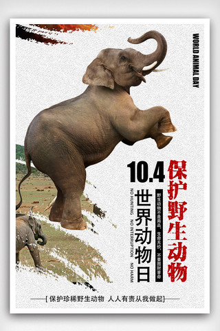 关爱动物公益海报海报模板_世界动物保护日海报设计