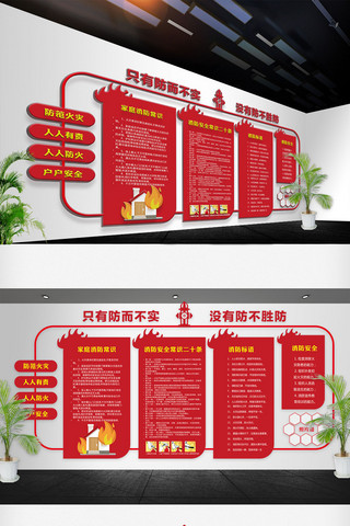 标志文化墙海报模板_2018消防安全宣传文化墙