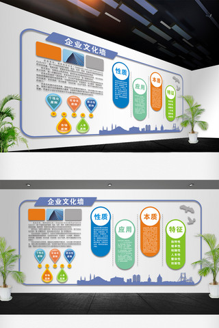 企业文墙海报模板_企业文化墙