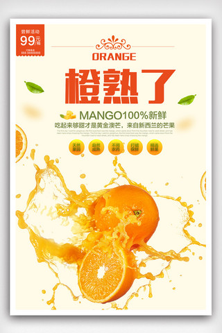 海报橘子海报模板_2018简约冬季风水果橙子海报