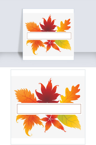 枫叶动态海报模板_矢量图手绘枫叶装饰标签