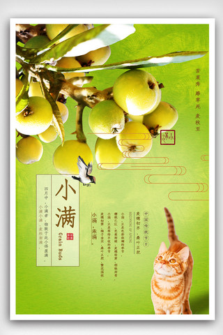 食新海报模板_小清新中国节气小满海报