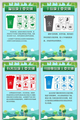 环保分类垃圾海报模板_垃圾分类内容宣传知识挂画展板