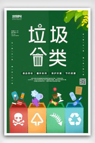 垃圾分类宣传图片海报模板_垃圾分类保护环境海报设计