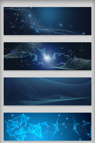抽象光感线条海报模板_蓝色科技线条背景海报素材