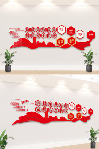2020安全生产文化墙设计模板素材图