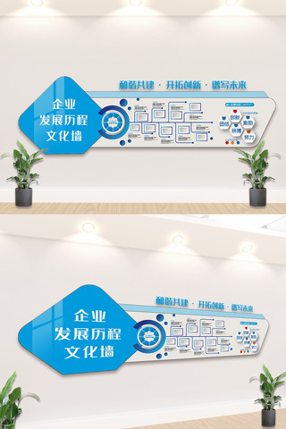 创意企业宣传墙海报模板_大气创意企业宣传内容文化墙设计模板